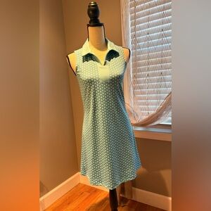 Sleeveless Blue Patterned Dress